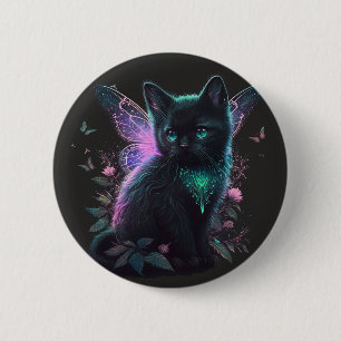 Badge Rond 5 Cm Kitten de fée magique
