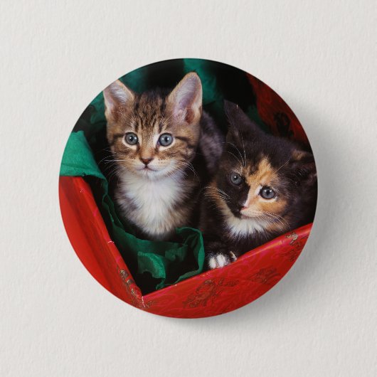 Badge Rond 5 Cm Kittens de Noël (Devant)