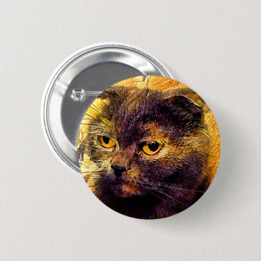 Badge Rond 5 Cm Kitty. (Devant & derrière)