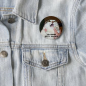 Badge Rond 5 Cm Kitty a effrayé (En situation)