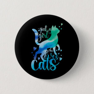 Badge Rond 5 Cm Kitty Juste Une Fille Qui Aime Les Chats, Mignonne