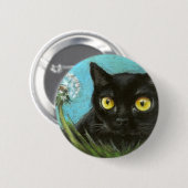 Badge Rond 5 Cm Kitty noir (Devant & derrière)
