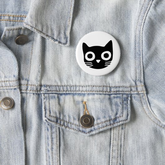 Badge Rond 5 Cm Kitty noir (En situation)