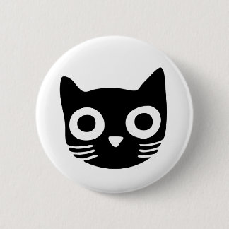 Badge Rond 5 Cm Kitty noir