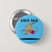Badge Rond 5 Cm Kiwi Bass Guitare (Devant & derrière)
