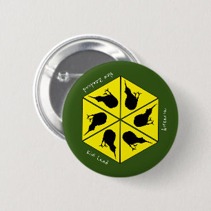 Badge Rond 5 Cm Kiwi Bird & New Zealand/ Aotearoa Islands (pizza)