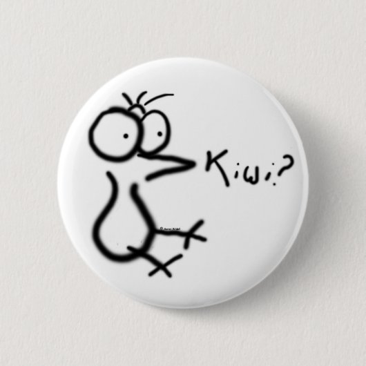 Badge Rond 5 Cm "Kiwi ?" Bouton ! (Devant)