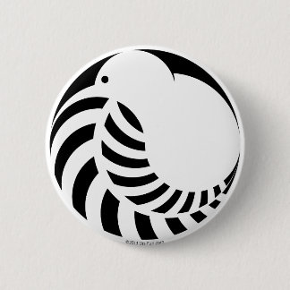 Badge Rond 5 Cm Kiwi de NZ/fougère argentée