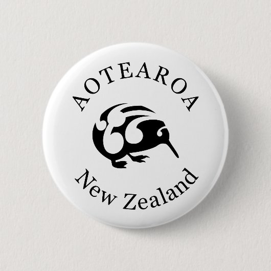 Badge Rond 5 Cm KIWI Nouvelle-Zélande /Aotearoa (Devant)