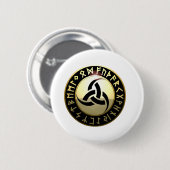 Badge Rond 5 Cm Klaxon triple d'Odin (Devant & derrière)