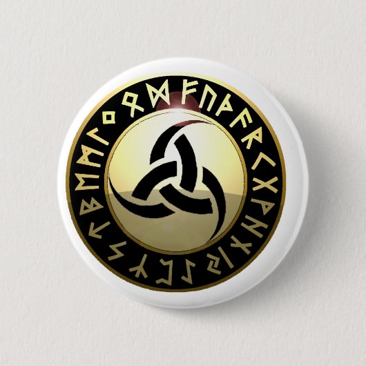 Badge Rond 5 Cm Klaxon triple d'Odin (Devant)