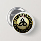 Badge Rond 5 Cm Klaxon triple d'Odin (Devant & derrière)