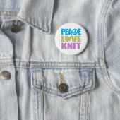 Badge Rond 5 Cm Knit d'amour de paix (En situation)