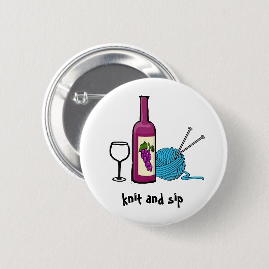 Badge Rond 5 Cm knit et sip (Devant & derrière)