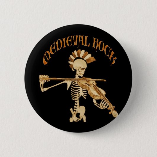 Badge Rond 5 Cm Knochengeiger / Skeleton Fiddler - Medieval Rock (Devant)