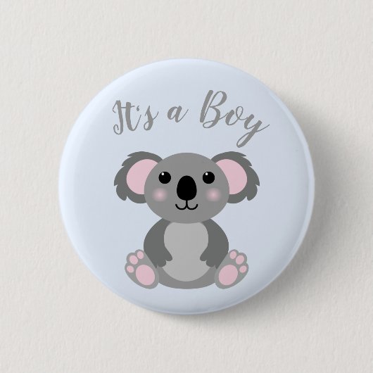 Badge Rond 5 Cm Koala Bear Baby shower Blue Boy (Devant)