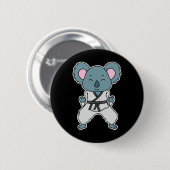 Badge Rond 5 Cm Koala fait du karaté (Devant & derrière)