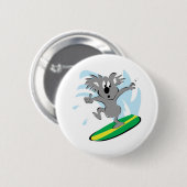 Badge Rond 5 Cm koala ours surfant drôle (Devant & derrière)