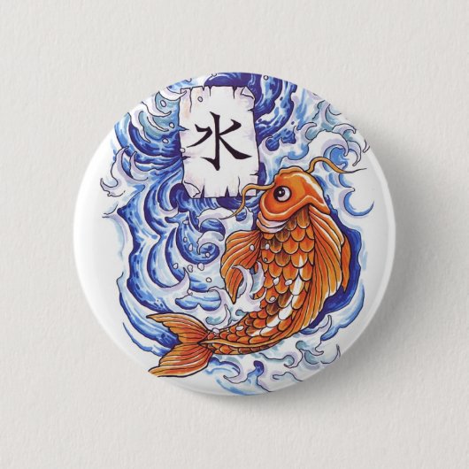 Badge Rond 5 Cm koi oriental (Devant)