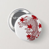 Badge Rond 5 Cm Koi rouge et blanc (Devant & derrière)