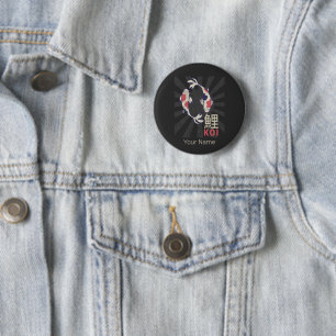 Badge Rond 5 Cm Koi Vintage Nishikigoi Carpe japonaise pour Aquari