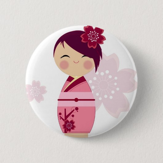 Badge Rond 5 Cm Kokeshi (Devant)