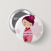 Badge Rond 5 Cm Kokeshi (Devant & derrière)