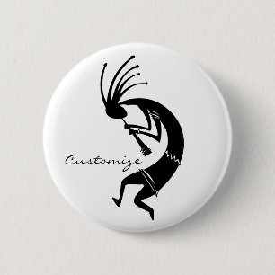 Badge Rond 5 Cm Kokopelli flute player Thunder_Cove