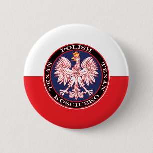 Badge Rond 5 Cm Kosciusko Round polonais Texan