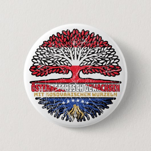 Badge Rond 5 Cm Kosovo Autriche Autriche Arbre (Devant)