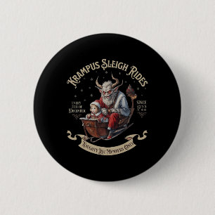 Badge Rond 5 Cm Krampus Sleigh Rides
