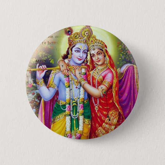 Badge Rond 5 Cm Krishna (Devant)
