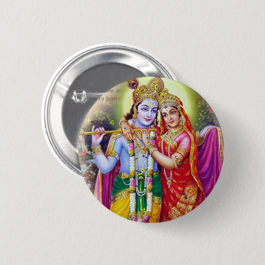 Badge Rond 5 Cm Krishna (Devant & derrière)