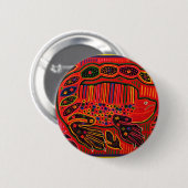 Badge Rond 5 Cm Kuna Iguana Mola (Devant & derrière)