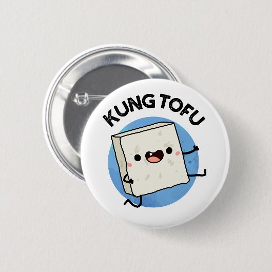Badge Rond 5 Cm Kung Tofu Funny Kungfu Tofu Pun (Devant & derrière)
