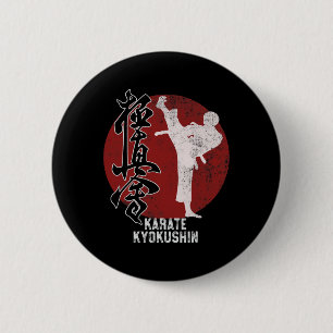 Badge Rond 5 Cm Kyokushin Karate Japonais Cadeau d'art martial