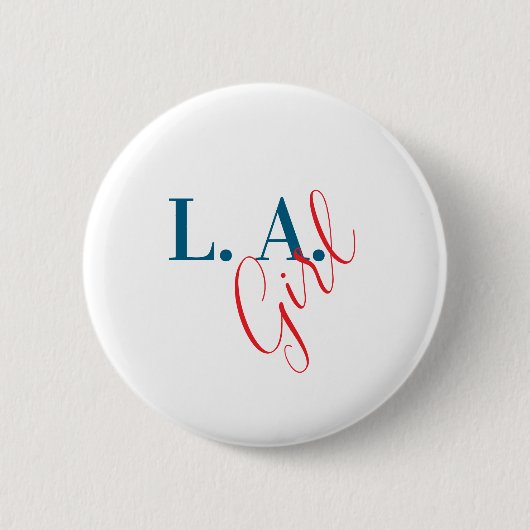 Badge Rond 5 Cm L. A. Girl Los Angeles Modern Minimalist Plain (Devant)