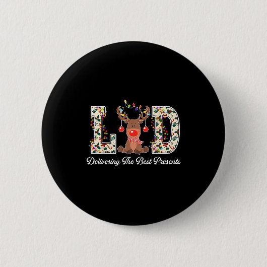 Badge Rond 5 Cm L&amp;d Delivering The Nurse Reindeer Christmas  (Devant)