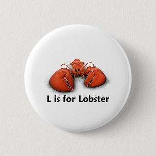 Badge Rond 5 Cm L est pour le homard