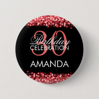 Badge Rond 5 Cm La 30ème fête d'anniversaire élégante miroite