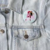 Badge Rond 5 Cm La ballerine rose (En situation)