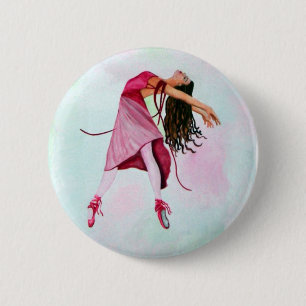 Badge Rond 5 Cm La ballerine rose