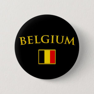 Badge Rond 5 Cm La Belgique d'or