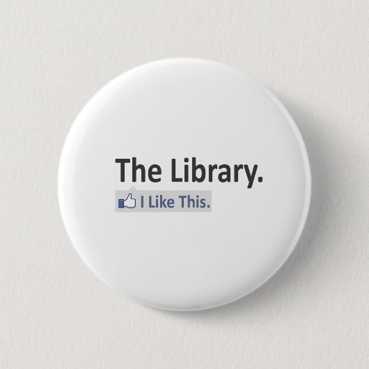 Badge Rond 5 Cm La Bibliothèque... J'Aime Ça (Devant)