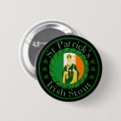 Badge Rond 5 Cm La bière de malt irlandaise de St Patrick (Devant & derrière)
