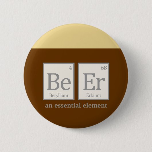 Badge Rond 5 Cm La bière, élément essentiel (Devant)
