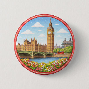 Badge Rond 5 Cm La Big Ben de Londres