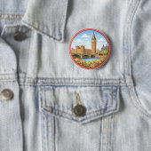 Badge Rond 5 Cm La Big Ben de Londres (En situation)