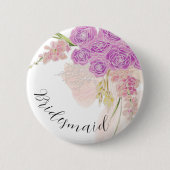 Badge Rond 5 Cm La Boca Rosa  blush bow bow Bouquet demoiselle d'h (Devant)