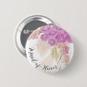 Badge Rond 5 Cm La Boca Rosa Bouquet demoiselle d'honneur en tulle (Devant & derrière)